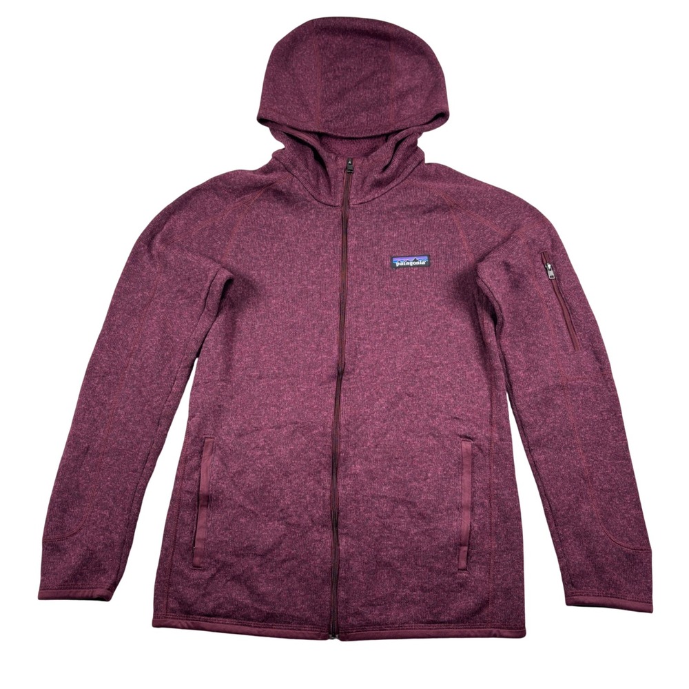 Patagonia Better Sweater Hoody Women XS Burgundy Full Zip Fleece Jacket